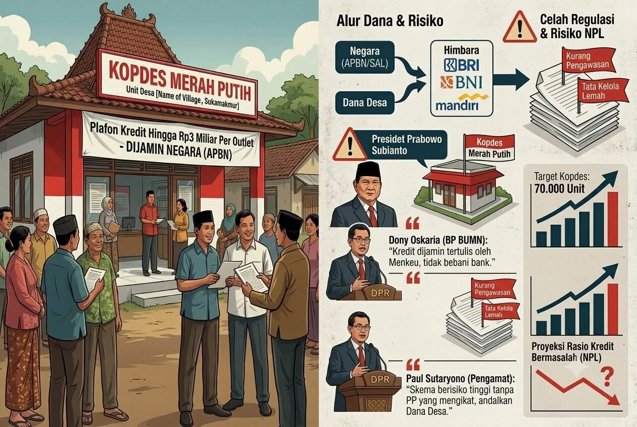Bom Waktu di Balik Kucuran Triliunan: Membongkar Risiko Sistemik Penjaminan Kredit Koperasi Desa Merah Putih