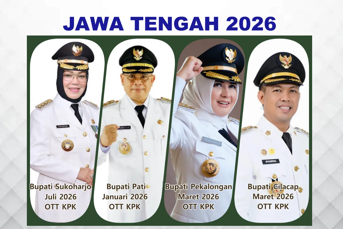 Daftar 4 Bupati di Jateng yang Kena OTT KPK Sepanjang 2026