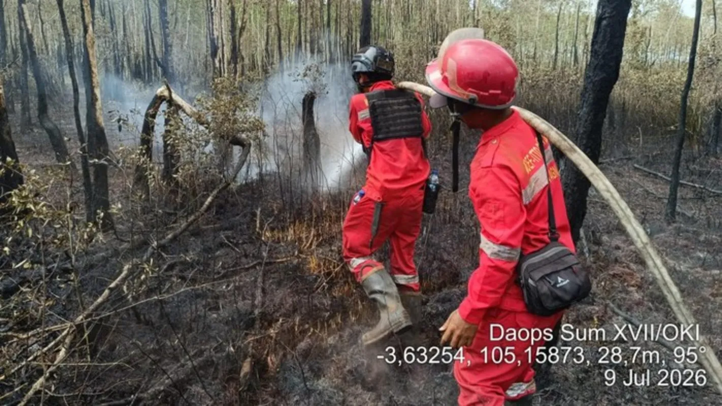 Karhutla OKI Padam Setelah Dua Hari, Lahan Gambut 2 Hektare Terbakar di Pedamaran Timur