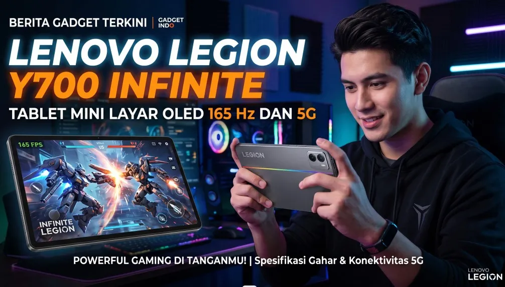 Lenovo Legion Y700 Infinite, Tablet Mini Layar OLED 165 Hz dan 5G