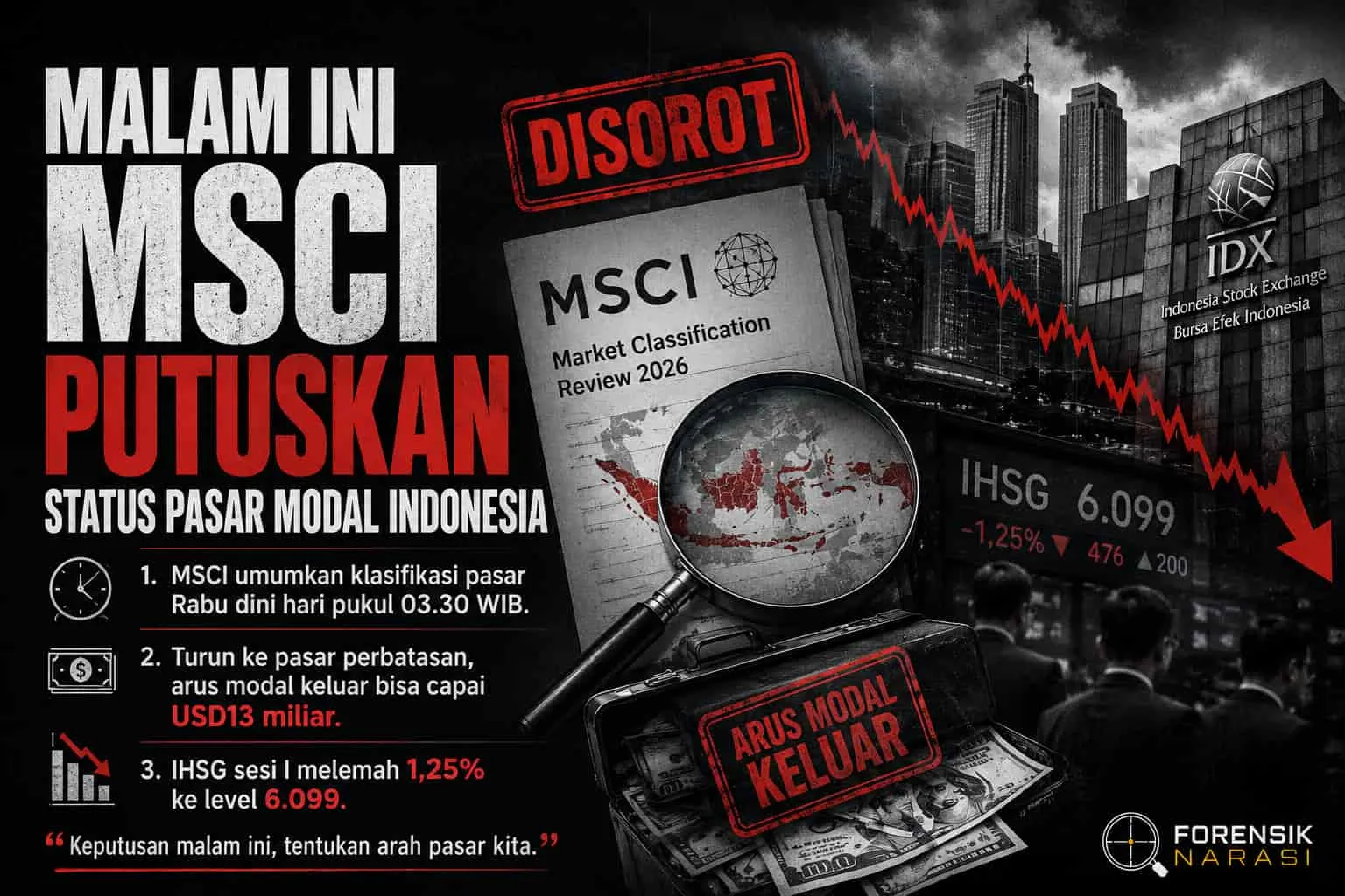 Malam Ini MSCI Putuskan Status Pasar Modal Indonesia