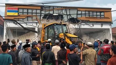 Kronologi Penolakan Indomaret Palengaan Berujung di Bongkar Alat Berat