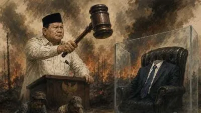 Ketika Podium Bicara Pidana, Pengadilan Menjawab Perdata: Janji Prabowo Menindak Korporasi Karhutla Berhenti di Meja Hijau yang Salah