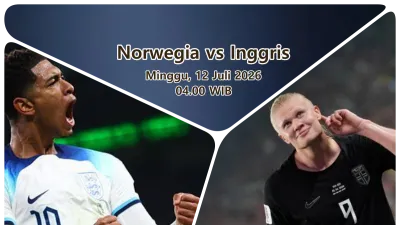 Prediksi Norwegia vs Inggris 12 Juli 2026: Duel Haaland vs Kane di Perempat Final